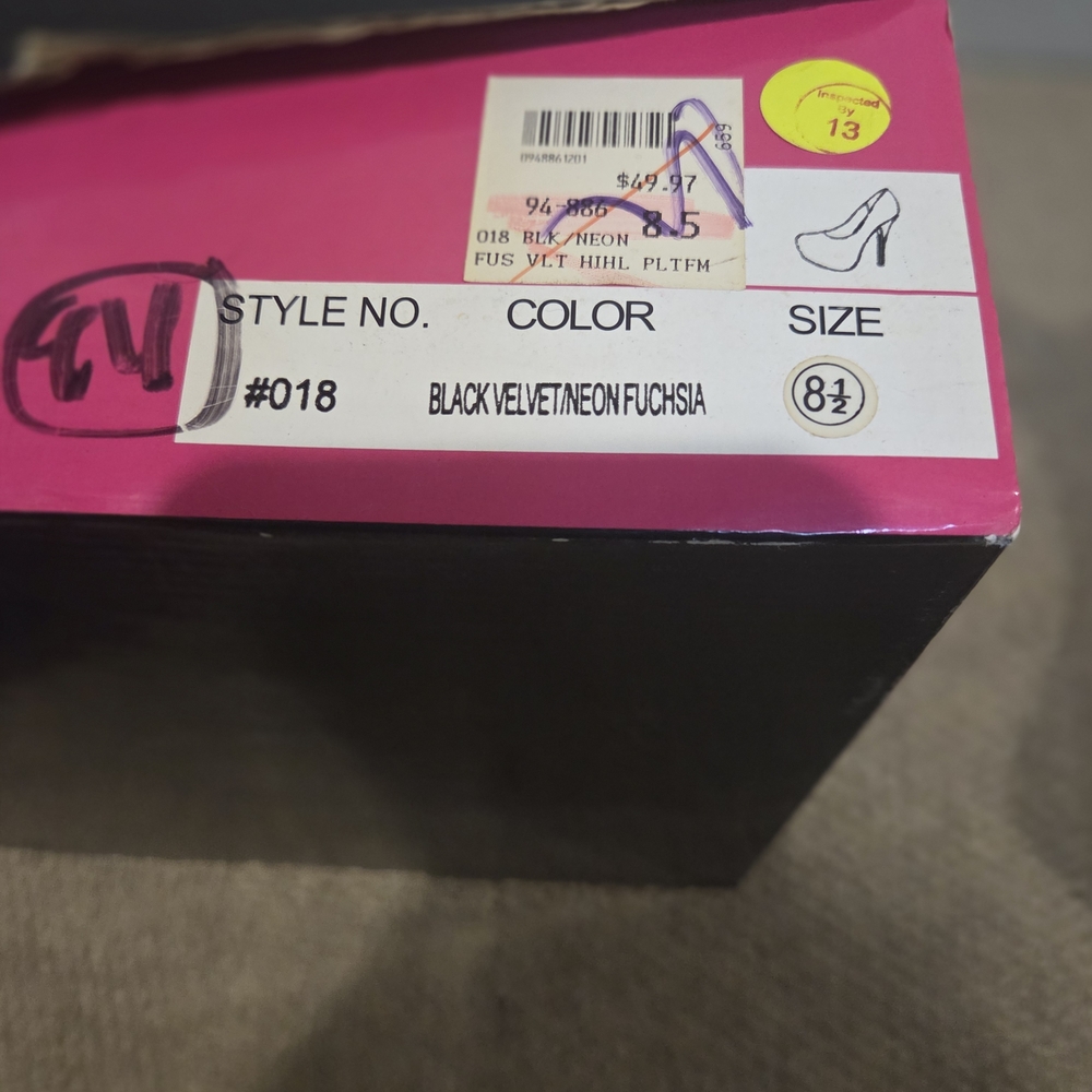 Posh Black and Pink High Heels - Picture 8 of 8